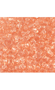 Glass seed beads 8/0 (3mm) Transparent peach pink